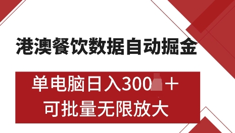 港澳数据全自动掘金，单电脑日入5张，可矩阵批量无限操作【仅揭秘】-俗人圈网创
