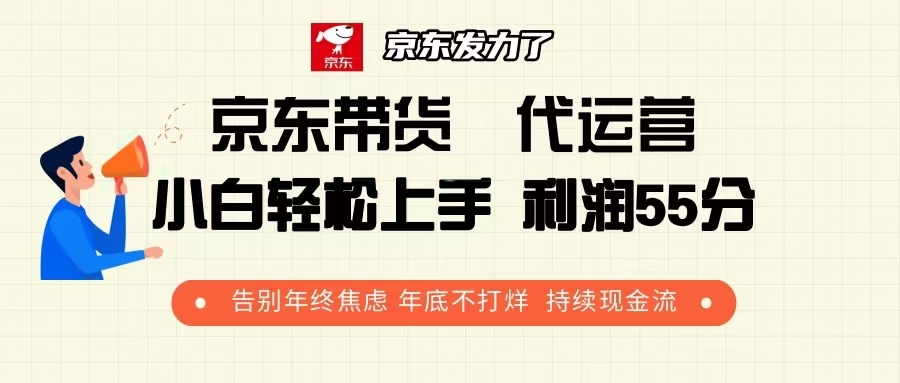 京东带货 代运营 利润55分 告别年终焦虑 年底不打烊 持续现金流-俗人圈网创