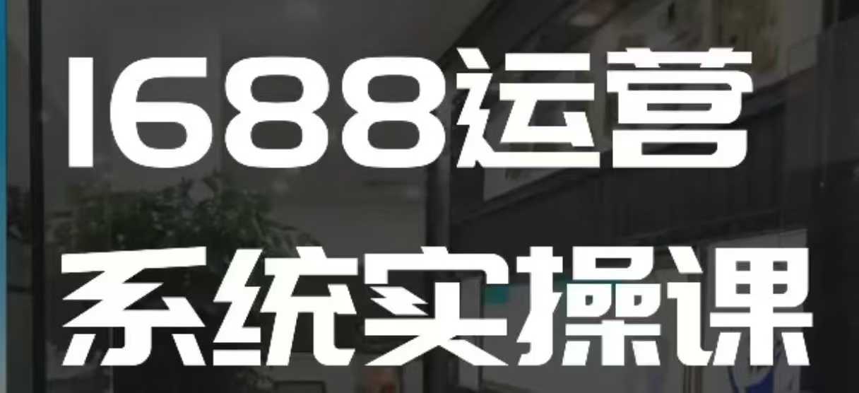 1688高阶运营系统实操课,快速掌握1688店铺运营的核心玩法-俗人圈网创