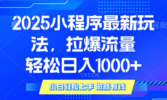 2025年小程序最新玩法，流量直接拉爆，单日稳定变现1000+-俗人圈网创