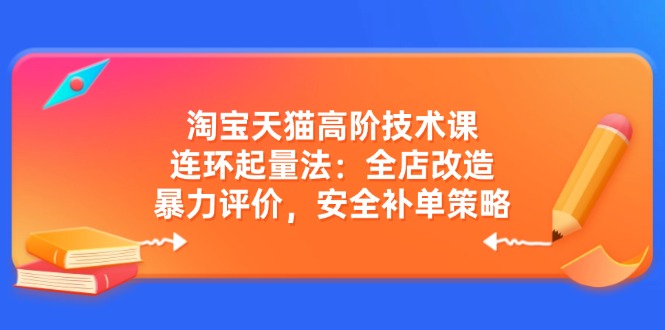 淘宝天猫高阶技术课:连环起量法:全店改造,暴力评价,安全补单策略-俗人圈网创
