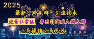 最新“跨年群”引流,流量非常猛,单日引流两人满人群,立马操作立马见效【揭秘】-俗人圈网创