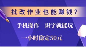 批改作业也能赚钱？0门槛手机项目，识字就能玩！一小时50元！-俗人圈网创