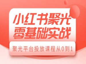 小红书聚光零基础实战,聚光平台投放课程从0到1-俗人圈网创