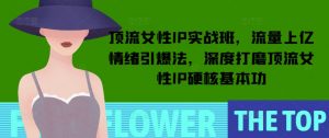 顶流女性IP实战班,流量上亿情绪引爆法,深度打磨顶流女性IP硬核基本功-俗人圈网创