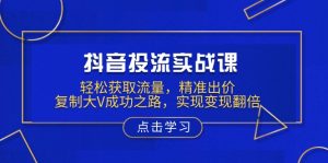 抖音投流实战课，轻松获取流量，精准出价，复制大V成功之路，实现变现翻倍-俗人圈网创