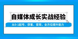 自媒体成长实战经验，从0-1起号、获客、变现，全方位提升能力-俗人圈网创