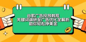 谷歌广告投放教程：关键词调研至广告优化全解析，助你轻松挣美金-俗人圈网创