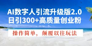 AI数字人引流升级版2.0,日引300+高质量创业粉,操作简单,颠覆以往玩法-俗人圈网创