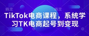 TikTok电商课程，​系统学习TK电商起号到变现-俗人圈网创