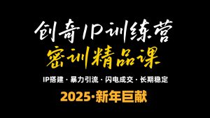 2025年“知识付费IP训练营”小白避坑年赚百万,暴力引流,闪电成交-俗人圈网创