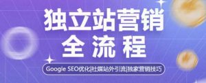 独立站营销全流程,Google SEO优化,社媒站外引流,独家营销技巧-俗人圈网创