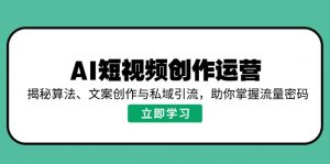 AI短视频创作运营，揭秘算法、文案创作与私域引流，助你掌握流量密码-俗人圈网创