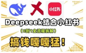 deepseek+小红书打造流量生产线实操课,0到1全流程拆解,搞钱嘎嘎猛-俗人圈网创