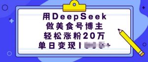用DeepSeek做美食号博主，轻松涨粉20万，单日变现多张-俗人圈网创