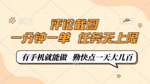 评论截图,一分钟一单,有手机就能做,任务无上限,轻松一天大几百-俗人圈网创