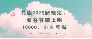 书旗2025新玩法，收益突破上限10000，小白可做-俗人圈网创