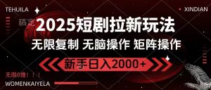 2025短剧拉新玩法,无需注册登录,无限0撸,无脑批量操作日入2000+-俗人圈网创