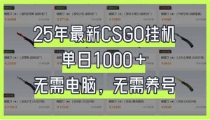 25年最新CSGO挂机系统,单日1000+,无需电脑,无需养号,0基础可上手-俗人圈网创