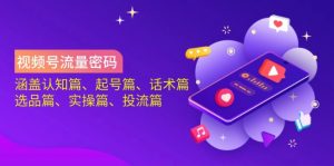 视频号流量密码:涵盖认知篇、起号篇、话术篇、选品篇、实操篇、投流篇-俗人圈网创