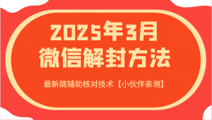 2025年3月微信解封方法 最新跳辅助核对技术【小伙伴亲测】-俗人圈网创