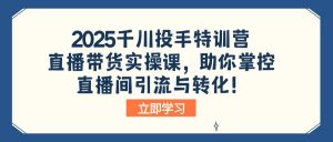 2025千川投手特训营:直播带货实操课,助你掌控直播间引流与转化!-俗人圈网创