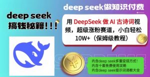 用DeepSeek做AI古诗词视频,超级涨粉赛道,小白轻松涨粉10W+(保姆级教程)-俗人圈网创