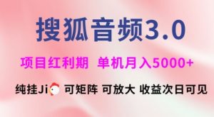 搜狐音频挂ji3.0.可矩阵可放大，独家技术，稳定月入5000+【揭秘】-俗人圈网创