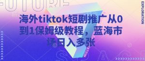 海外tiktok短剧推广从0到1保姆级教程,蓝海市场日入多张-俗人圈网创