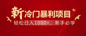 项目名称:每天一小时,轻松到手1000,冷门赚钱项目!-俗人圈网创