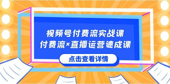 视频号付费流实战课，付费流×直播运营速成课，让你快速掌握视频号核心运营技能-俗人圈网创