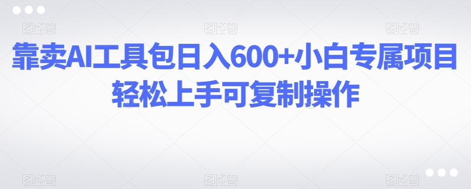 靠卖AI工具包日入600+小白专属项目轻松上手可复制操作-俗人圈网创