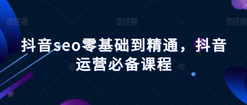 抖音seo零基础到精通,抖音运营必备课程-俗人圈网创