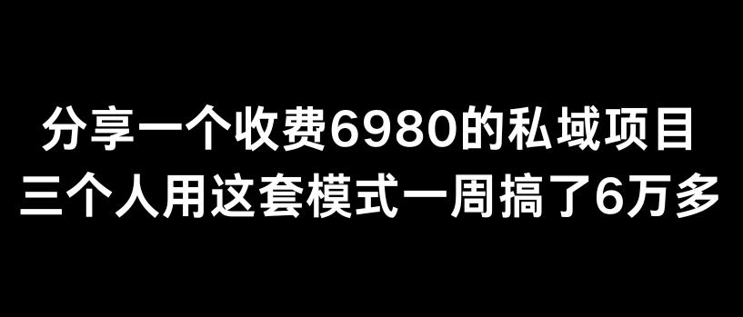 分享一个外面卖6980的私域项目三个人用这套模式一周搞了6万多【揭秘】-俗人圈网创