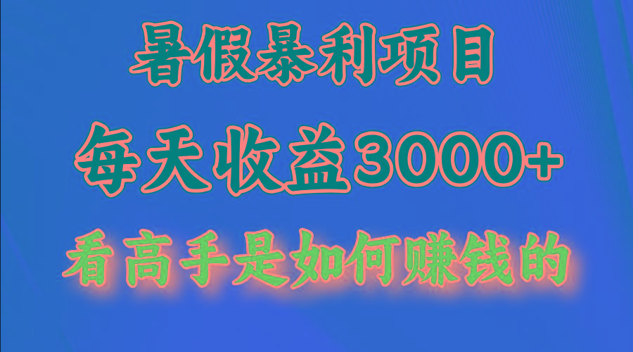 暑假暴力项目 1天收益3000+,视频号,快手,不露脸直播.次日结算-俗人圈网创