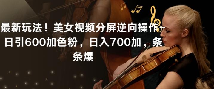 最新玩法！美女视频分屏逆向操作~日引600加色粉，日入700加，条条爆【揭秘】-俗人圈网创