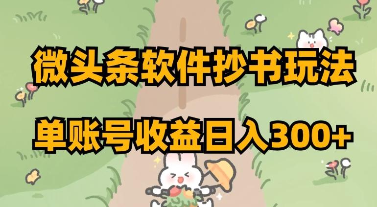 微头条软件抄书玩法，单账号收益日入300+【揭秘】-俗人圈网创