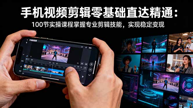 手机视频剪辑零基础直达精通：100节实操课程掌握专业剪辑技能，实现稳...-俗人圈网创