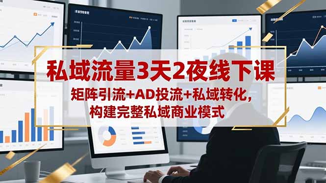 私域流量3天2夜线下课,矩阵引流+AD投流+私域转化,构建完整私域商业模式-俗人圈网创