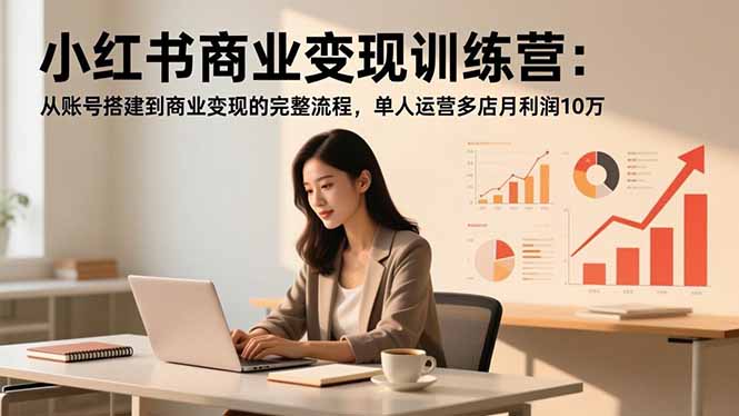 小红书商业变现训练营:从账号搭建到商业变现的完整流程,单人运营多店月利润10万-俗人圈网创