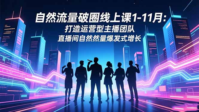 自然流量破圈线上课1-11月:打造运营型主播团队 直播间自然流量爆发式增长-俗人圈网创