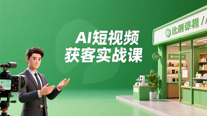 AI短视频获客实战课,数字人创作、实体行业应用、精准引流,30天获取客源月入6万+-俗人圈网创