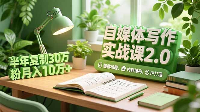 自媒体写作实战课2.0,爆款标题、内容结构、IP打造,半年复制30万粉月入10万+-俗人圈网创