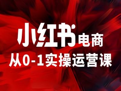 小红书电商从0-1实操运营课,让你从小白到精英