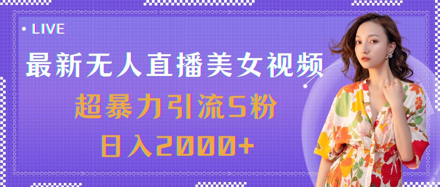 最新无人直播美女视频,超暴力引流S粉日入2000+-俗人圈网创