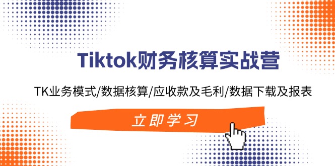 Tiktok财务核算实战营：TK业务模式/数据核算/应收款及毛利/数据下载及报表-俗人圈网创