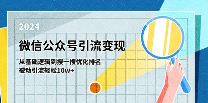 微信公众号-引流变现课-从基础逻辑到搜一搜优化排名，被动引流轻松10w+-俗人圈网创