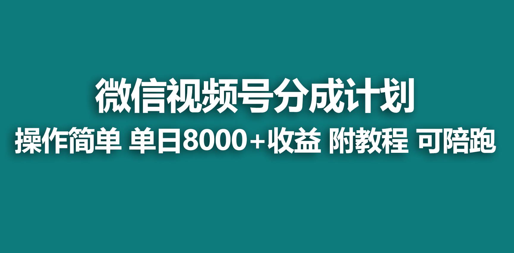 【蓝海项目】视频号分成计划,快速开通收益,单天爆单8000+,送玩法教程-俗人圈网创