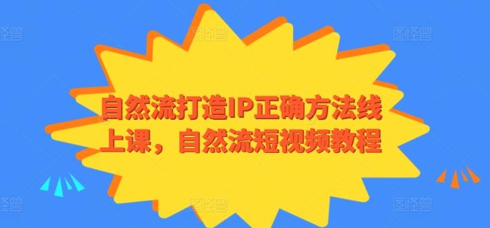 自然流打造IP正确方法线上课,自然流短视频教程-俗人圈网创