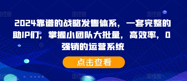 2024靠谱的战略发售体系,一套完整的助IP们,掌握小团队大批量,高效率,0 强销的运营系统-俗人圈网创